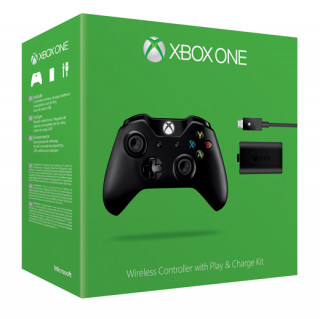 Brezžični krmilnik Xbox One (črn) + komplet za igranje in polnjenje Xbox One