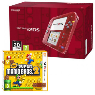 Nintendo 2DS (prozoren, rdeč) 3DS