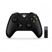 Brezžični krmilnik Xbox One (črn) + adapter za Windows 10 