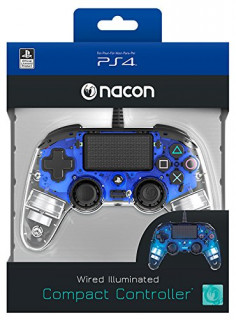 PlayStation 4 (PS4) Nacon Wired Compact žični kontroler (Illuminated) (Blue) PS4