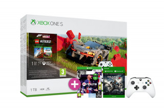 Xbox One S 1TB + Forza Horizon 4 LEGO Speed Champions + FIFA 21 + Gears of War 4 + dodatni krmilnik (beli) Xbox One