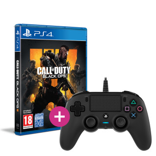 Call of Duty: Black Ops 4 + Nacon kontroler s kablom (črni) PS4