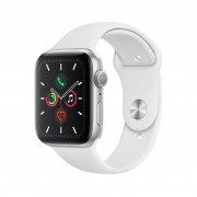 Apple Watch Series GPS, 44 mm srebrno aluminijasto ohišje z belim športnim pasom S/MM/L 