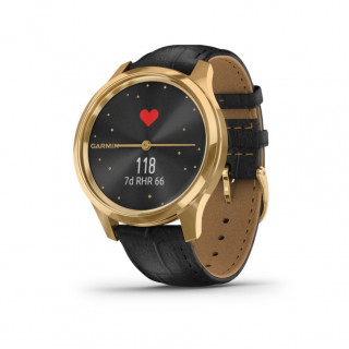 Vívomove Luxe Black-24K Gold Black usnjen pas Mobile