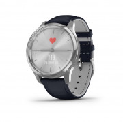 vívomove Luxe matt silver Navy Bluewith leather strap, silver buckle 