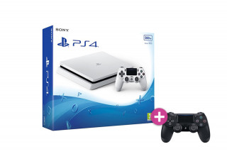 PlayStation 4 (PS4) Slim 500GB Glacier White + PS4 Sony Dualshock 4 Wireless Kontroler PS4