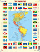 Larsen maxi sestavljanka 70 kosov Zemljevid Amerike in zastavice KL4 