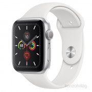 Apple Watch S5 44 mm z gps srebrnim aluminijastim ohišjem, bela pametna ura s športnim paščkom 