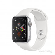 Apple Watch S5 40 mm z gps srebrnim aluminijastim ohišjem, pametna ura s športnim paščkom v beli barvi 