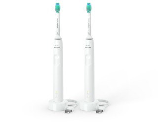 Philips Sonicare S3100 HX3675/13 električna zobna ščetka, dvojno pakiranje, bela + bela Dom