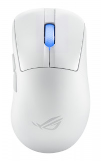 ASUS ROG Keris II Ace Wireless AimPoint White miška Igranje iger Za desno roko RF Wireless + Bluetooth + USB Type-A Optični 42000 DPI PC