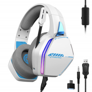 Oniverse Nebula Slušalke z mikrofonom Žični Naglavni trak Igranje iger USB vrsta-A Bela PC