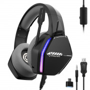 Oniverse Nebula Slušalke z mikrofonom Žični Naglavni trak Igranje iger USB vrsta-A Črna 