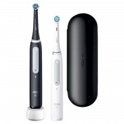 Oral-B iO Series 4 2-delni komplet električne zobne ščetke mat črna+bela 