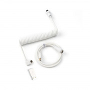 Keychron Coiled Aviator USB-C -> USB-C M/M podatkovni kabel 1,36 m bela 90°/ravna 