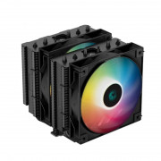 DeepCool CPU Cooler - AG620 BK ARGB (29,4 dB; maks., 115,32 m3/h; 4-pinski konektor, 6 toplotnih cevi, 12 cm, PWM, LED) 