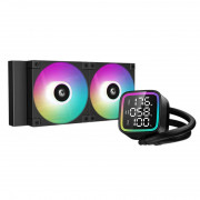 DeepCool CPU Water Cooler - LD240 (maks. 21dB; maks. 122,39 m3/h; 2x12cm, LED zaslon, črn) 