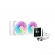 DeepCool CPU Water Cooler - MYSTIQUE 240 WH ARGB (maks. 21dB; maks. 123,09 m3/h; 2x12cm, LED zaslon, bel) 