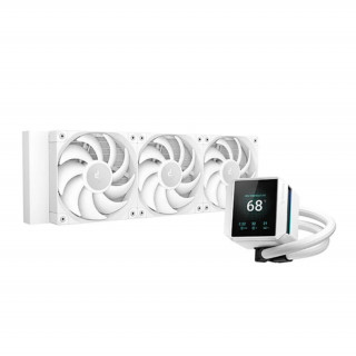 DeepCool CPU Water Cooler - MYSTIQUE 360 WH (maks. 21dB; maks. 123,09 m3/h; 3x12cm, LED zaslon, bel) PC