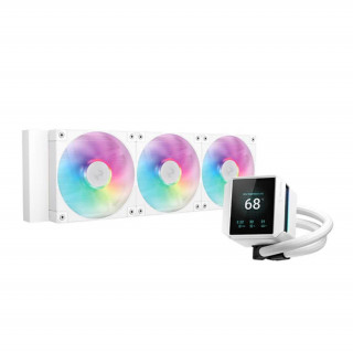DeepCool CPU Water Cooler - MYSTIQUE 360 WH ARGB (maks. 21dB; maks. 123,09 m3/h; 3x12cm, LED zaslon, bel) PC
