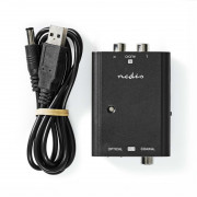 Nedis ACON2508BK, analogno-digitalni avdio pretvornik, 2x RCA vhod - digitalni koaksialni / toslink izhod 