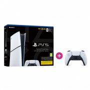 PlayStation 5 Digital Edition (Slim) + PlayStation 5 (PS5) DualSense Controller (belo-črna) 