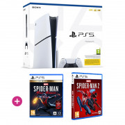PlayStation 5 (Slim) + Marvel's Spider-Man Miles Morales Ultimate Edition + Marvel's Spider-Man 2 