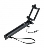 Teleskopska, žična palica za selfije, univerzalna, črna Mobile