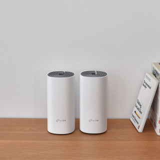 TP-Link Deco E4 (2-pack) Dvopasovni (2,4 GHz / 5 GHz) Wi-Fi 5 (802.11ac) Bela, Siva Notranji PC