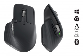 Logitech MX Master 3S miška Pisarna Za desno roko Brezžični RF + bluetooth Laser 8000 DPI PC