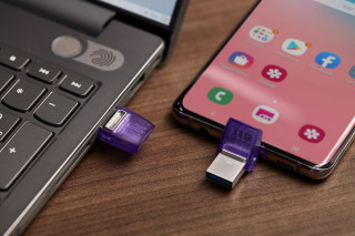 Kingston Technology DataTraveler microDuo 3C pogon USB 256 GB USB Type-A / USB Type-C 3.2 Gen 1 (3.1 Gen 1) Nerjaveče jeklo, Vijolična PC