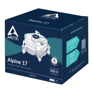 ARCTIC Alpine 17 Procesor Hladilnik zraka 9,2 cm Črna, Srebrna 1 kos(-i) PC