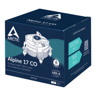 ARCTIC Alpine 17 CO Procesor Hladilnik zraka 9,2 cm Črna, Srebrna 1 kos(-i) PC