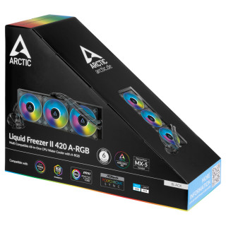 ARCTIC Liquid Freezer II 420 A-RGB Procesor Tekočinski hladilnik "vse v enem" 14 cm Črna 1 kos(-i) PC