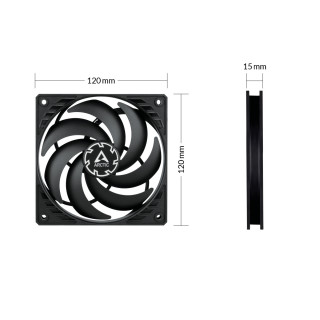 ARCTIC P12 Slim PWM PST Računalniško ohišje Ventilator 12 cm Črna 3 kos(-i) PC