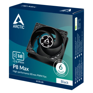 ARCTIC P8 Max Računalniško ohišje Ventilator 8 cm Črna 1 kos(-i) PC