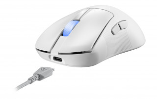 ASUS ROG Keris II Ace Wireless AimPoint White miška Igranje iger Za desno roko RF Wireless + Bluetooth + USB Type-A Optični 42000 DPI PC