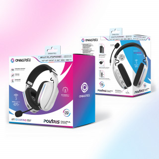 Oniverse Polaris Slušalke z mikrofonom Žična in Brezžična Naglavni trak Igranje iger USB Type-C / USB Type-A Bluetooth Črna, Bela PC