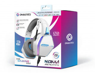 Oniverse Nebula Slušalke z mikrofonom Žični Naglavni trak Igranje iger USB vrsta-A Bela PC