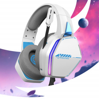 Oniverse Nebula Slušalke z mikrofonom Žični Naglavni trak Igranje iger USB vrsta-A Bela PC