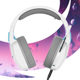 Oniverse Nebula Slušalke z mikrofonom Žični Naglavni trak Igranje iger USB vrsta-A Bela PC