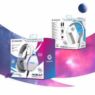 Oniverse Nebula Slušalke z mikrofonom Žični Naglavni trak Igranje iger USB vrsta-A Bela PC