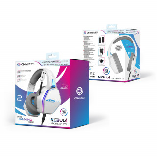 Oniverse Nebula Slušalke z mikrofonom Žični Naglavni trak Igranje iger USB vrsta-A Bela PC