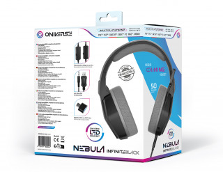 Oniverse Nebula Slušalke z mikrofonom Žični Naglavni trak Igranje iger USB vrsta-A Črna PC