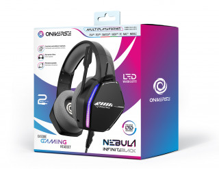 Oniverse Nebula Slušalke z mikrofonom Žični Naglavni trak Igranje iger USB vrsta-A Črna PC