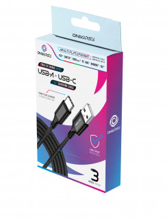 Oniverse ONICAB4-TYPEC3-BLK USB kabel 3 m USB A USB C Črna PC