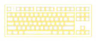 HATOR Gravity X TKL tipkovnica Igranje iger USB QWERTY Angleška (ZDA) Bela PC