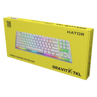 HATOR Gravity X TKL tipkovnica Igranje iger USB QWERTY Angleška (ZDA) Bela PC
