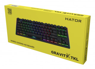 HATOR Gravity X TKL tipkovnica Igranje iger USB QWERTY Angleška (ZDA) Črna PC