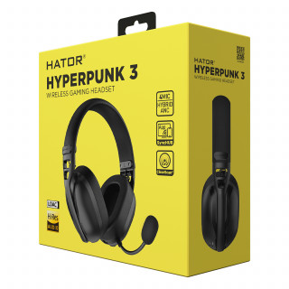 HATOR Hyperpunk 3 Wireless Slušalke z mikrofonom Žična in Brezžična Naglavni trak Igranje iger USB Type-C / USB Type-A Bluetooth Črna PC